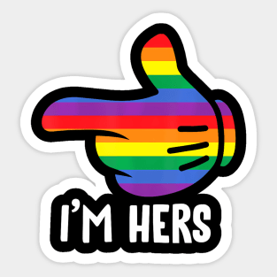 Im Hers Rainbow Lesbian Couple Lgbt Pride Matching Sticker